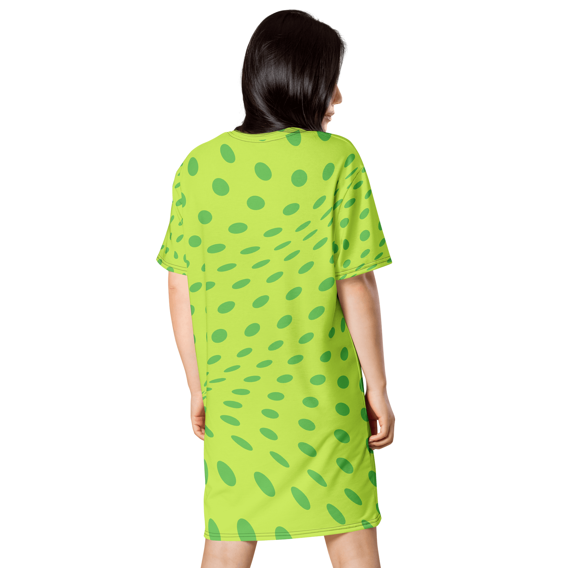 Vibrant Green Polka Dot Oversized T-Shirt Dress - TDSMUSIC product image (2)