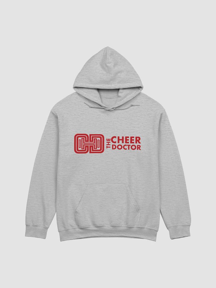 Gildan Grey Hoodie Red Logo product image (1)