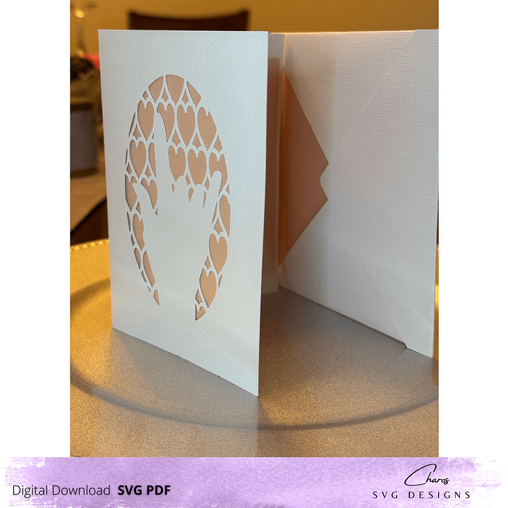 ASL 'I Love You' Heart Card & Envelope SVG product image (1)
