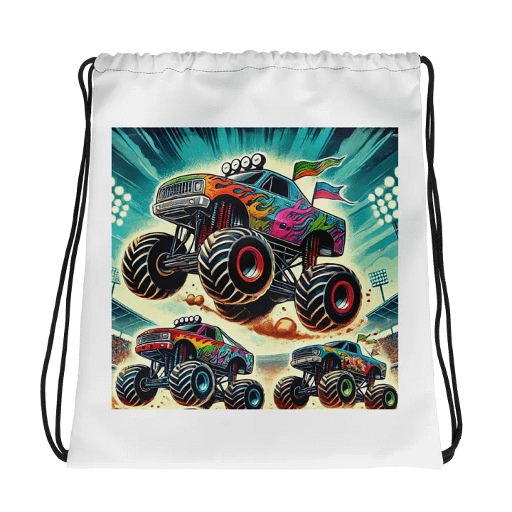 Monster Truck Madness Drawstring Bag product image (1)