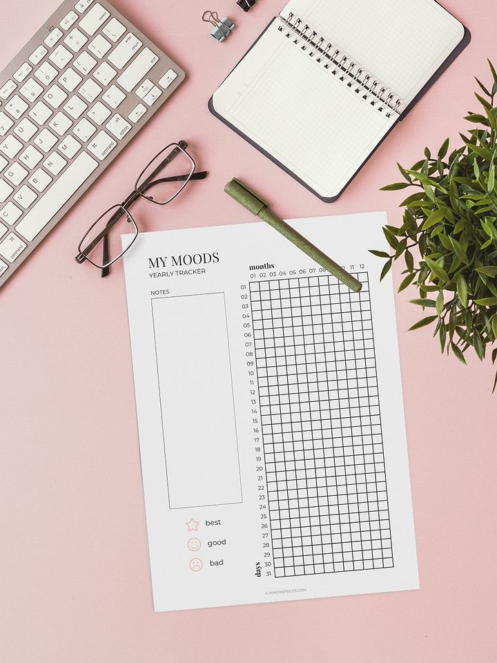 FREE Yearly Mood Tracker Printable Digital Download product image (1)