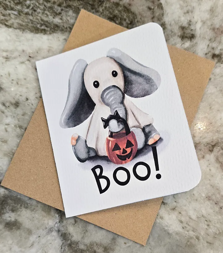 Boo! Elephant Halloween Card product image (1)