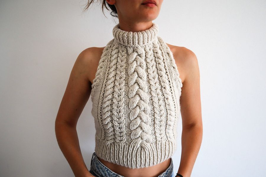 Copious Cables – Cable Knit Halter Top Pattern product image (1)