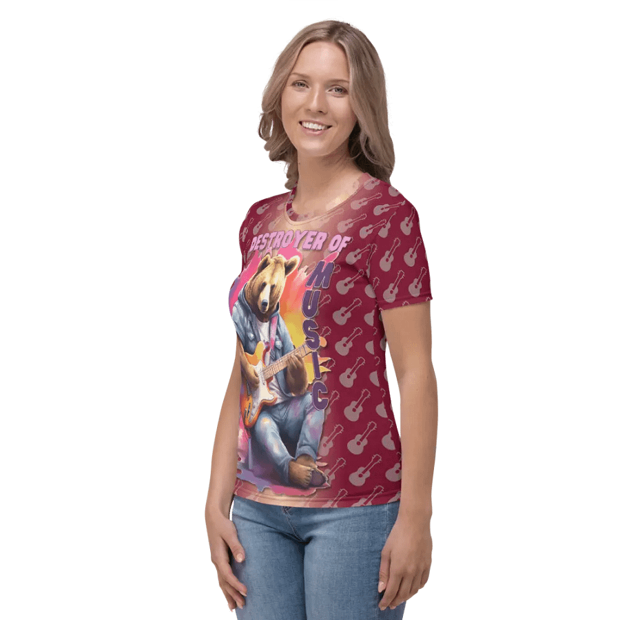 Destroyer of Music Bear All Over Print T-shirt product image (4)