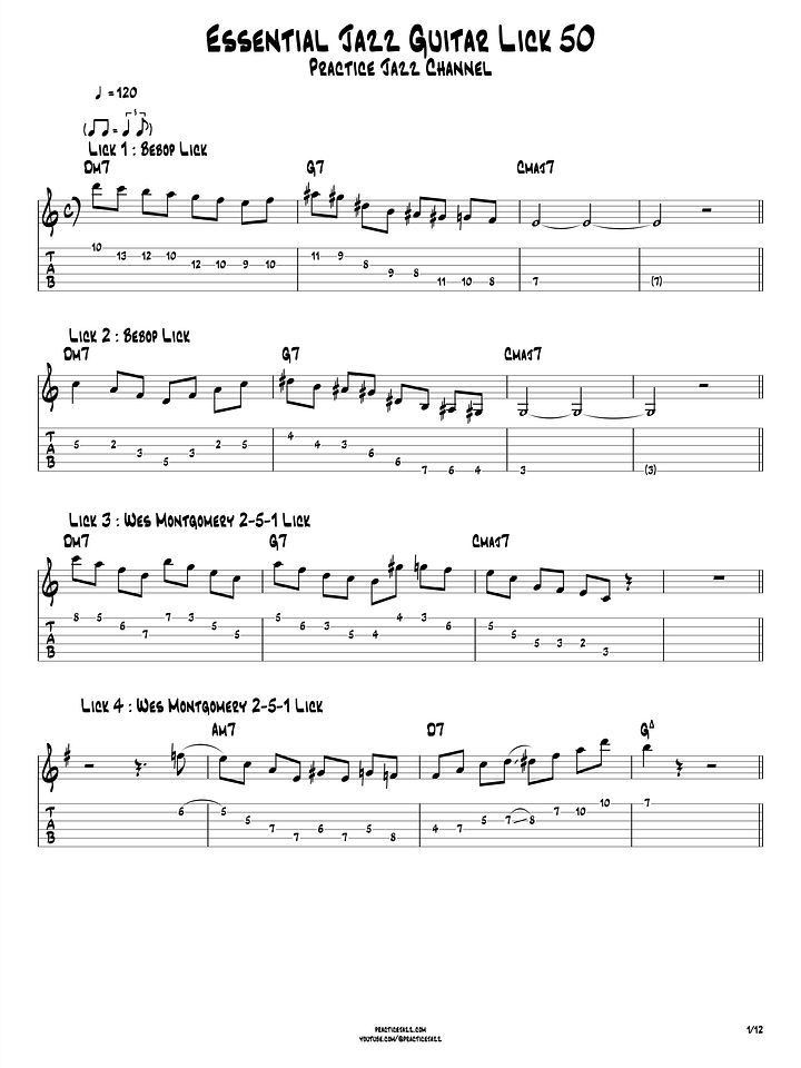Essential Jazz Lick 50 (PDF & Guitar Pro) product image (1)