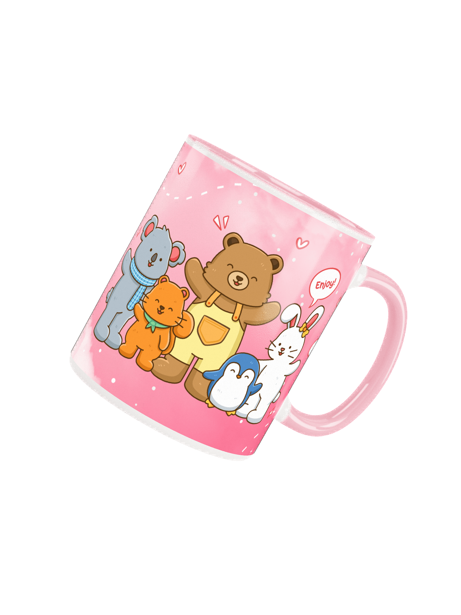 Snuggly Friends Pink Mug – Colorful Cozy Edition product image (4)