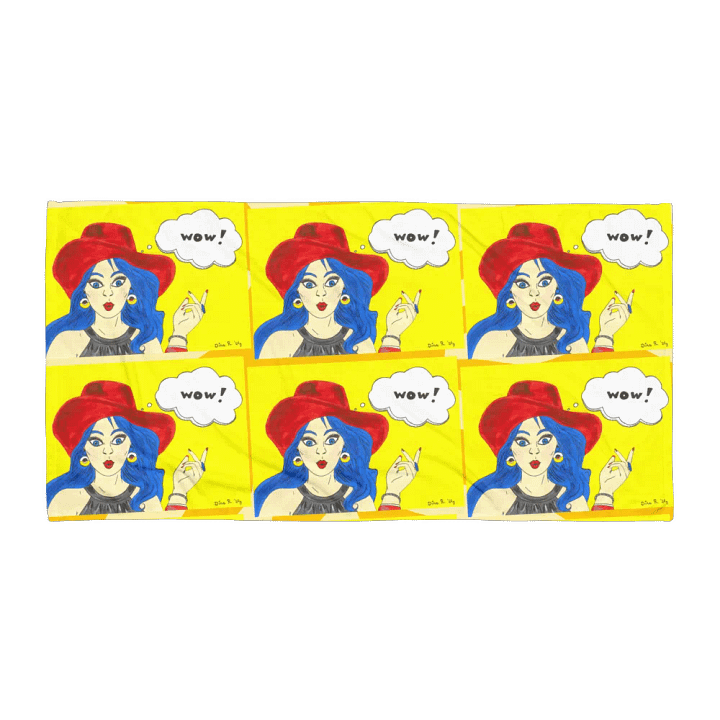 Pop art girl - acrylic painting picture (art by Dina R.) - Sublimated Towel product image (1)