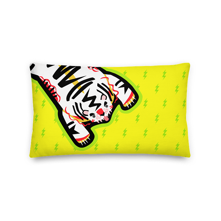 Electric Tigers on Yellow & Lime - Pillow - 3 Size Choices product image (2)