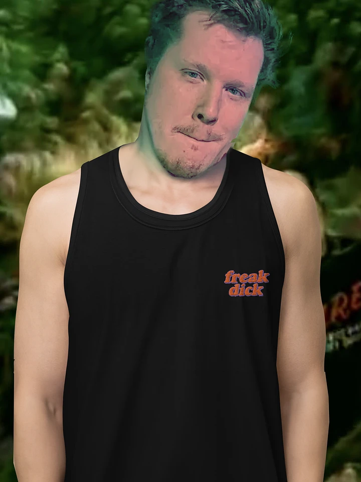 FreakDick Embroidered Muscle Tank: Unleash Your Inner Cum God! product image (1)