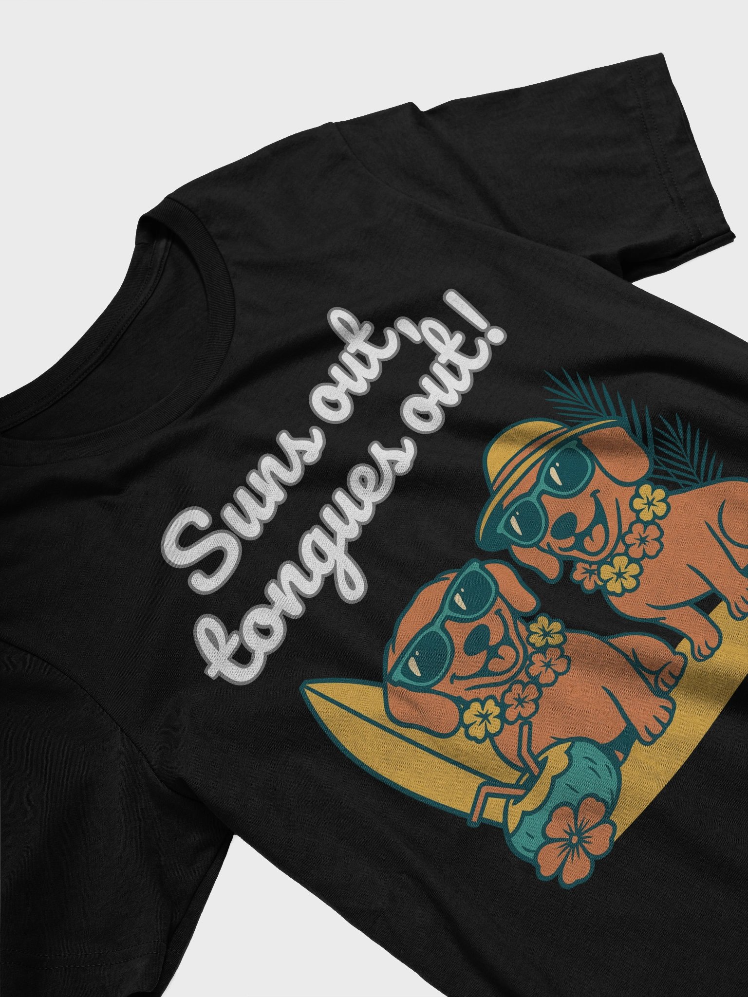 "Suns Out, Tongues Out" Tropical Dachshund Paradise Tee – Island Vibes Edition 🏝️🐾 product image (3)