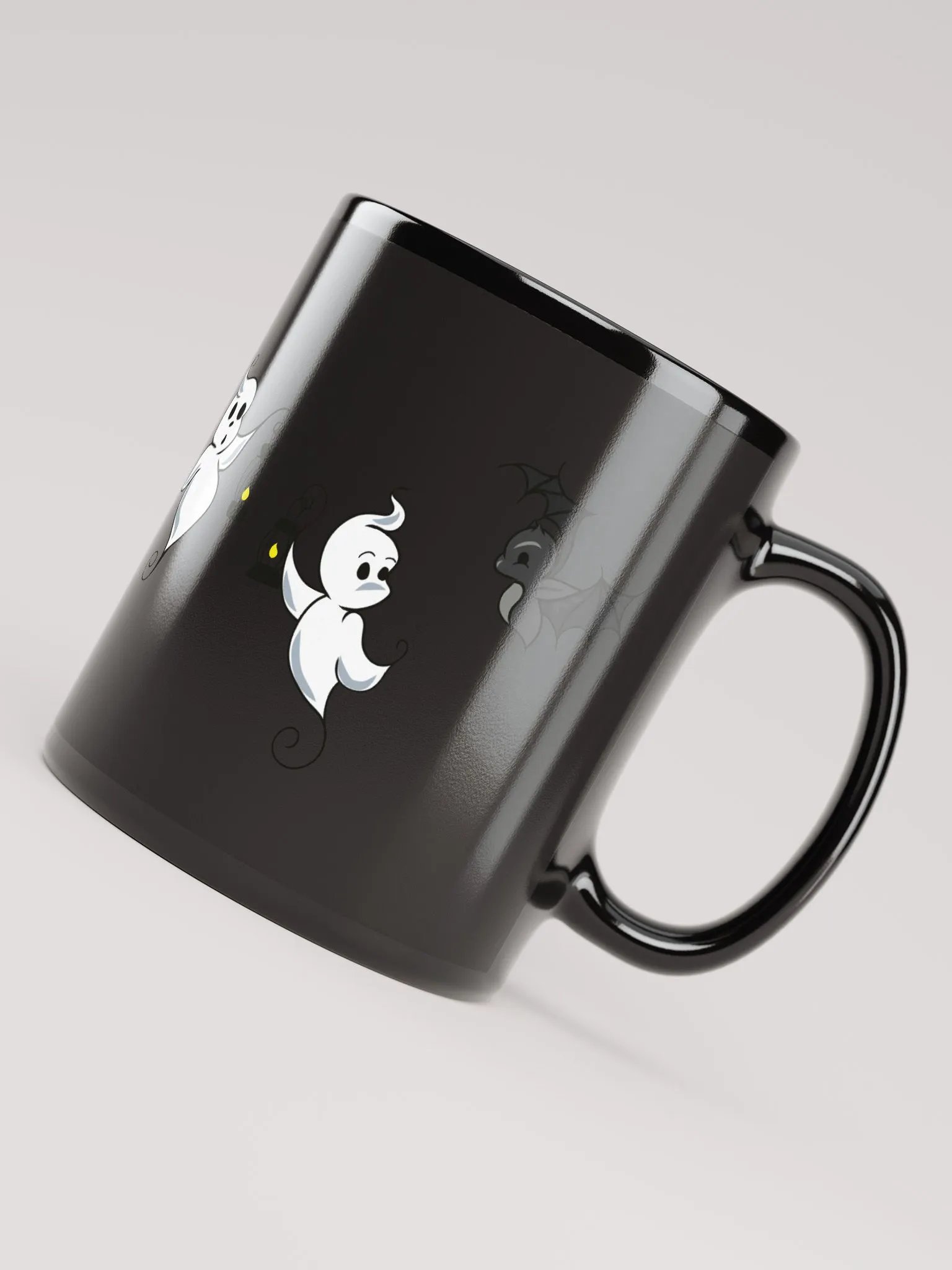 Ghosts and Bat Black Glossy Mug product image (4)