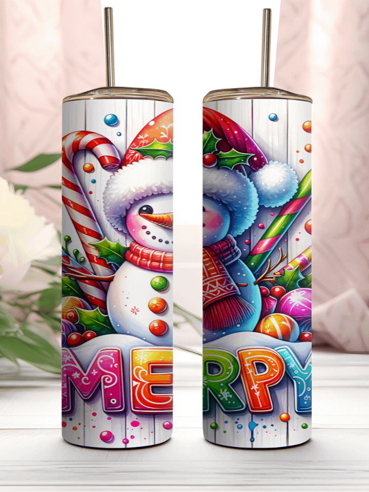 Cheerful Holiday Snowman Stainless Steel Tumbler product image (1)