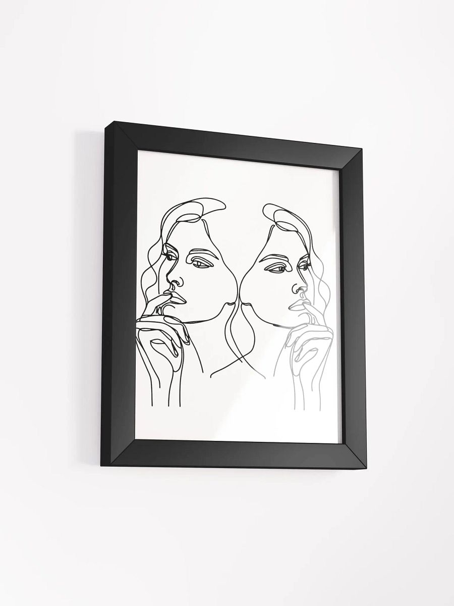 Thoughtful Female Faces Line Art Poster product image (43)