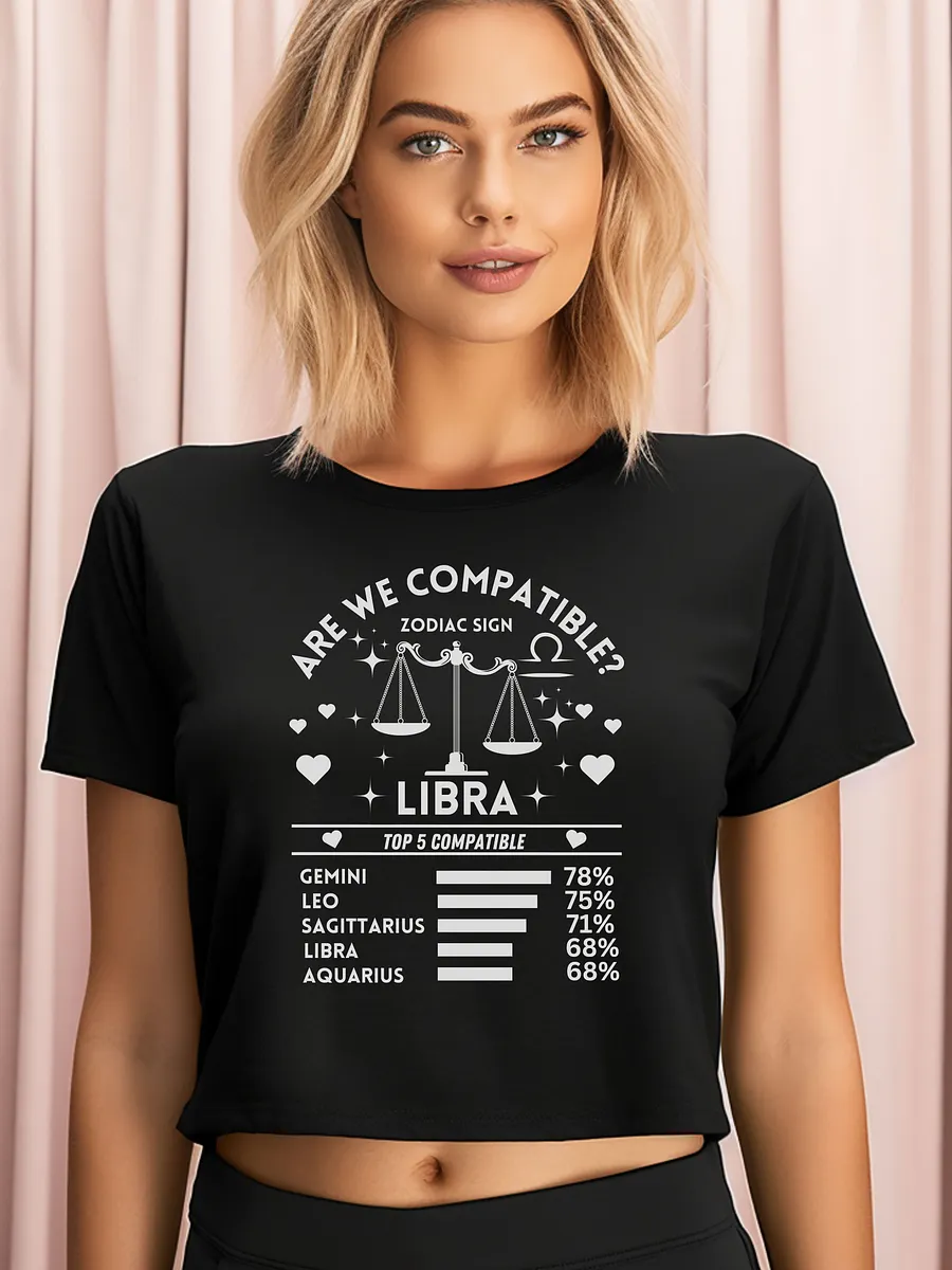 Libra Zodiac Sign Romantic Compatibility - AS Colour Women's Premium Crop Top product image (1)