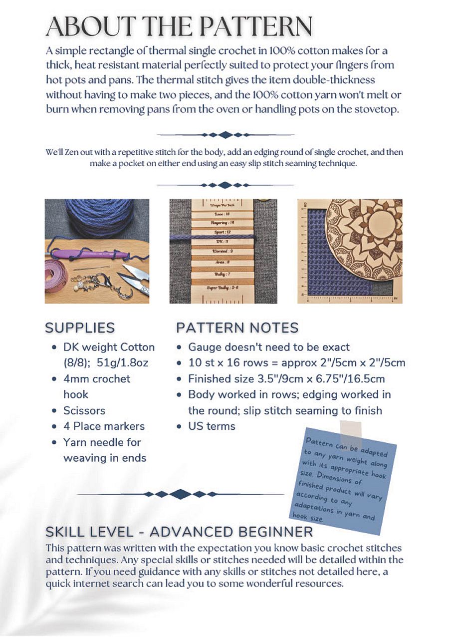Fingertip Oven Mitt Crochet Pattern product image (2)