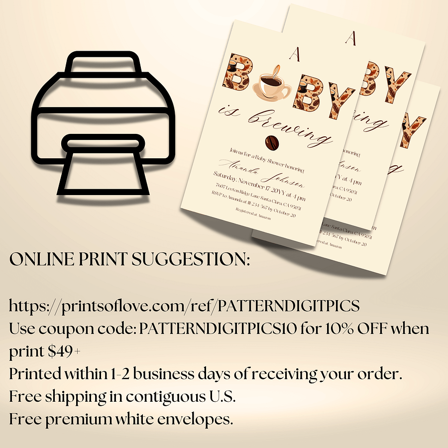 Coffee Baby Shower Invitation Template, Rustic A Baby is Brewing Baby Shower Invite, Coffee Bean Themed Brunch Idea, Digital Download Canva product image (10)
