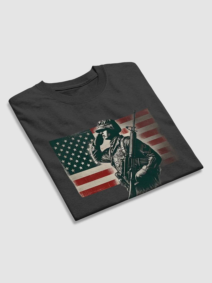 Saluting Soldier - Proud USA Patriotic Tribute Vintage Unisex Heavyweight T-Shirt product image (3)