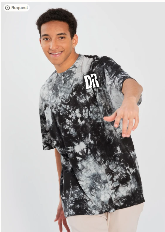 Oversized Tie-Dye T-Shirt with embroidered DR Logo product image (3)