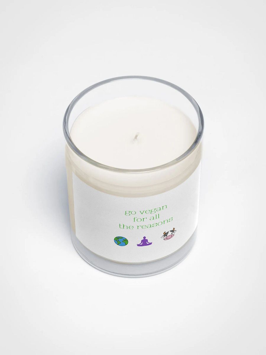 “Go Vegan for all the Reasons” Soy Wax Glass Jar Candle product image (3)