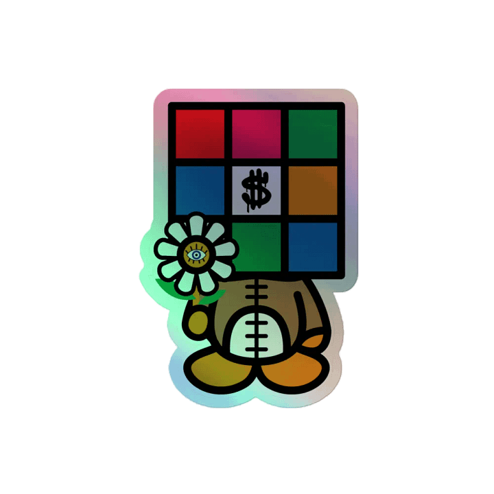 Cube Head Kiss-Cut Holographic Sticker product image (2)