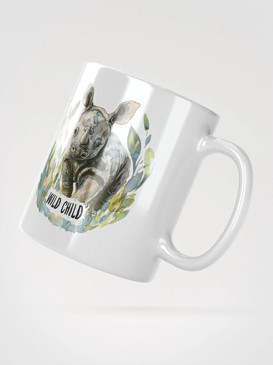 Wild Child Rhino White Glossy Mug product image (4)