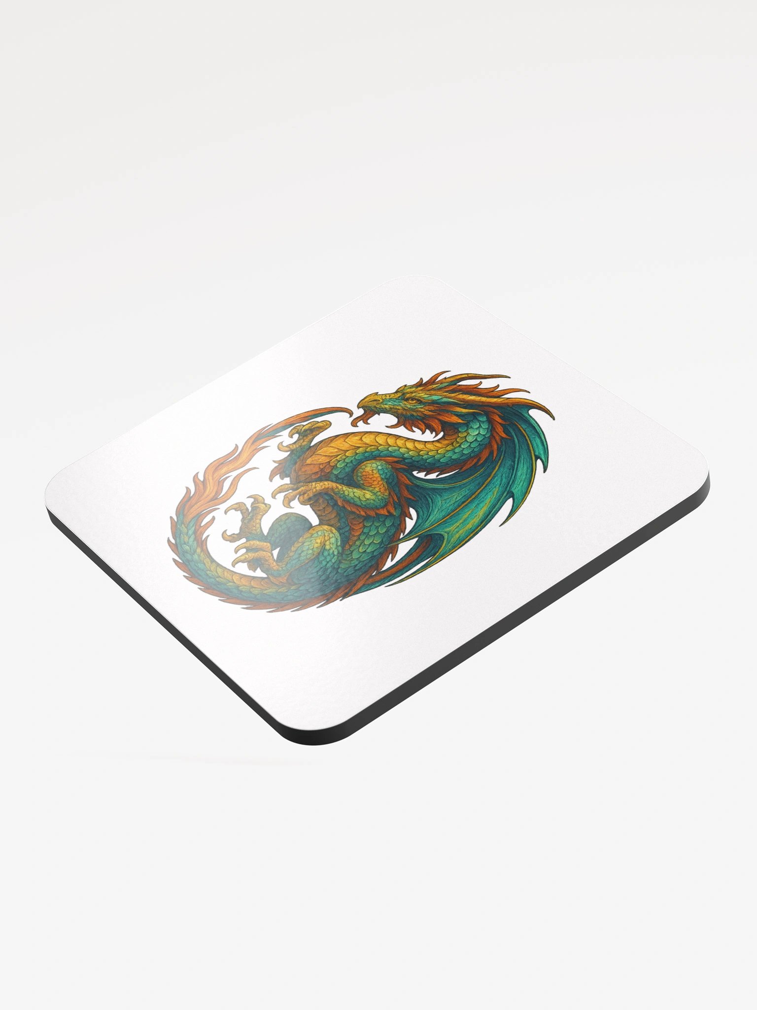 🔥 Colourful Dragon Coaster – On Burgundy Flame 🔥 product image (3)