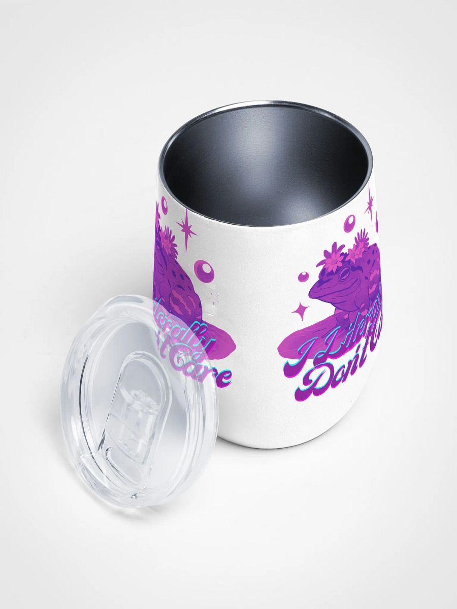 I literally don't care Sassy Frog Wine Tumbler product image (3)
