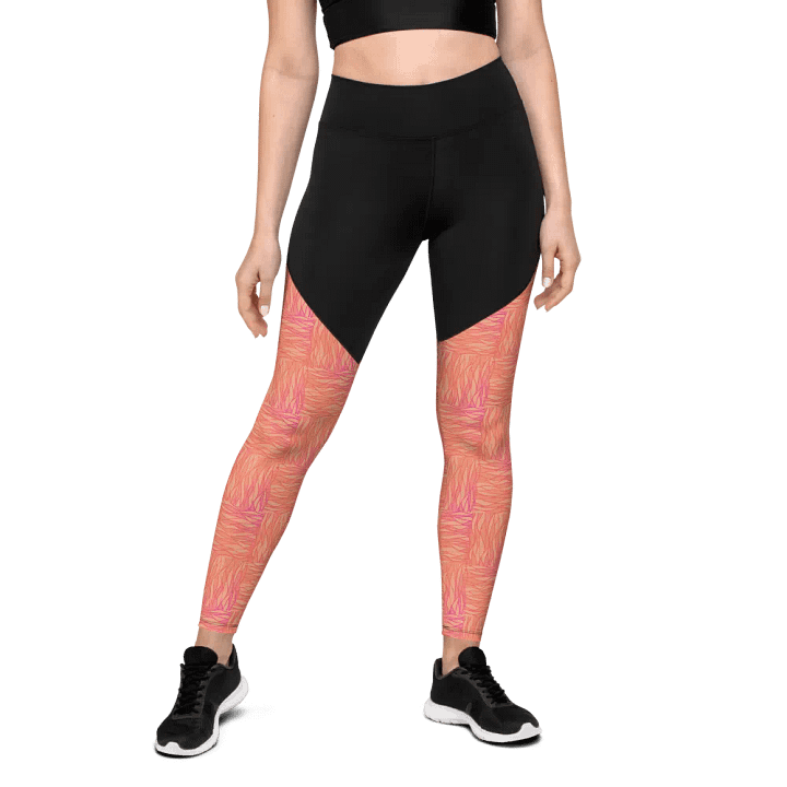 Peach All-Over Print Sports Leggings product image (2)