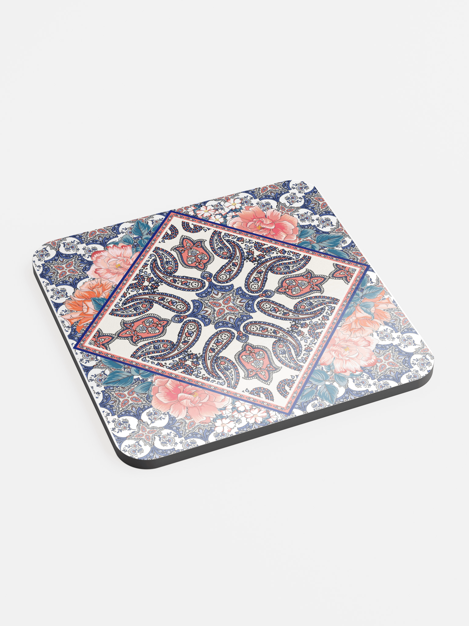 Boho Paisley Floral Coaster – Gloss Finish product image (1)