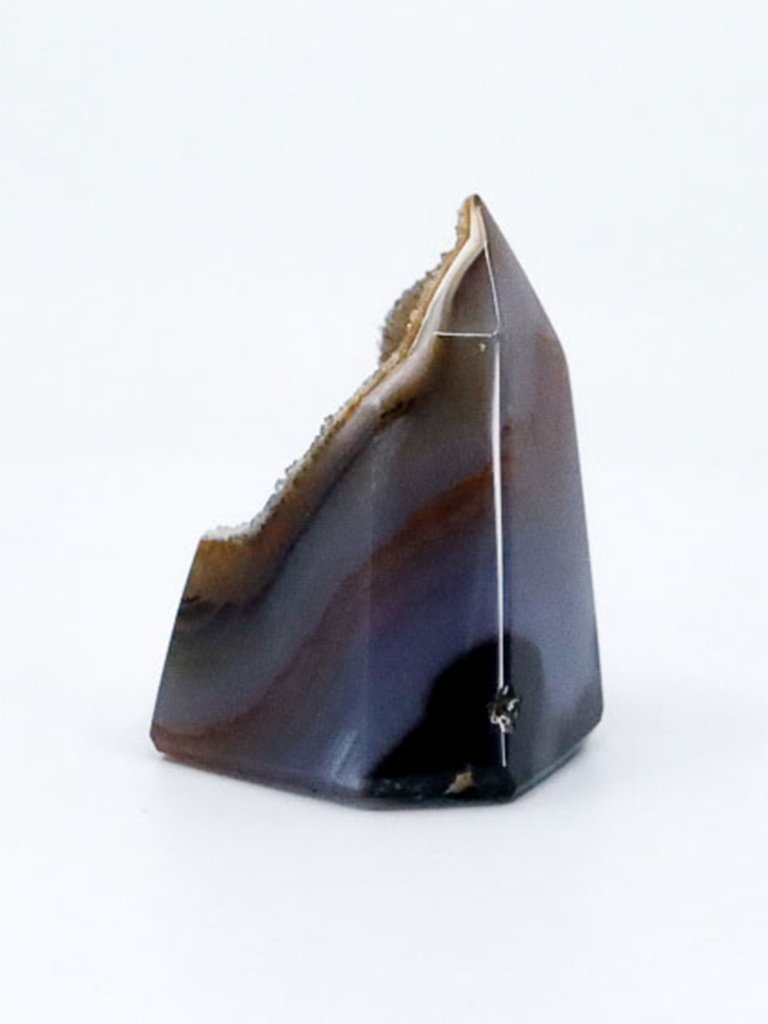 Natural Agate Geode Point with Druzy and Cut Base product image (3)