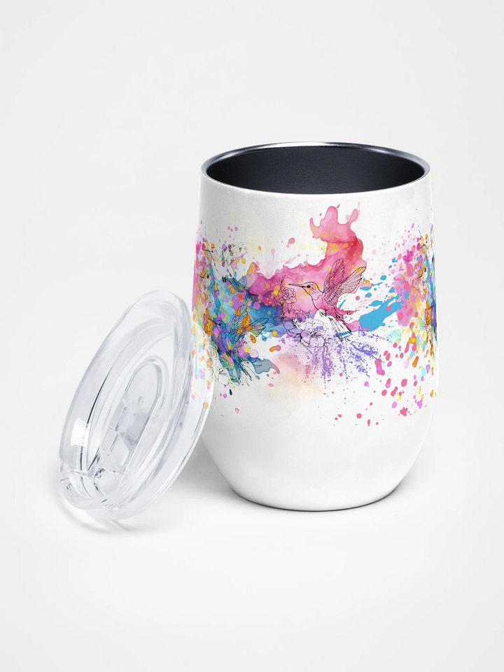 watercolor hummingbird wine tumbler for arty moms daughters friends product image (2)
