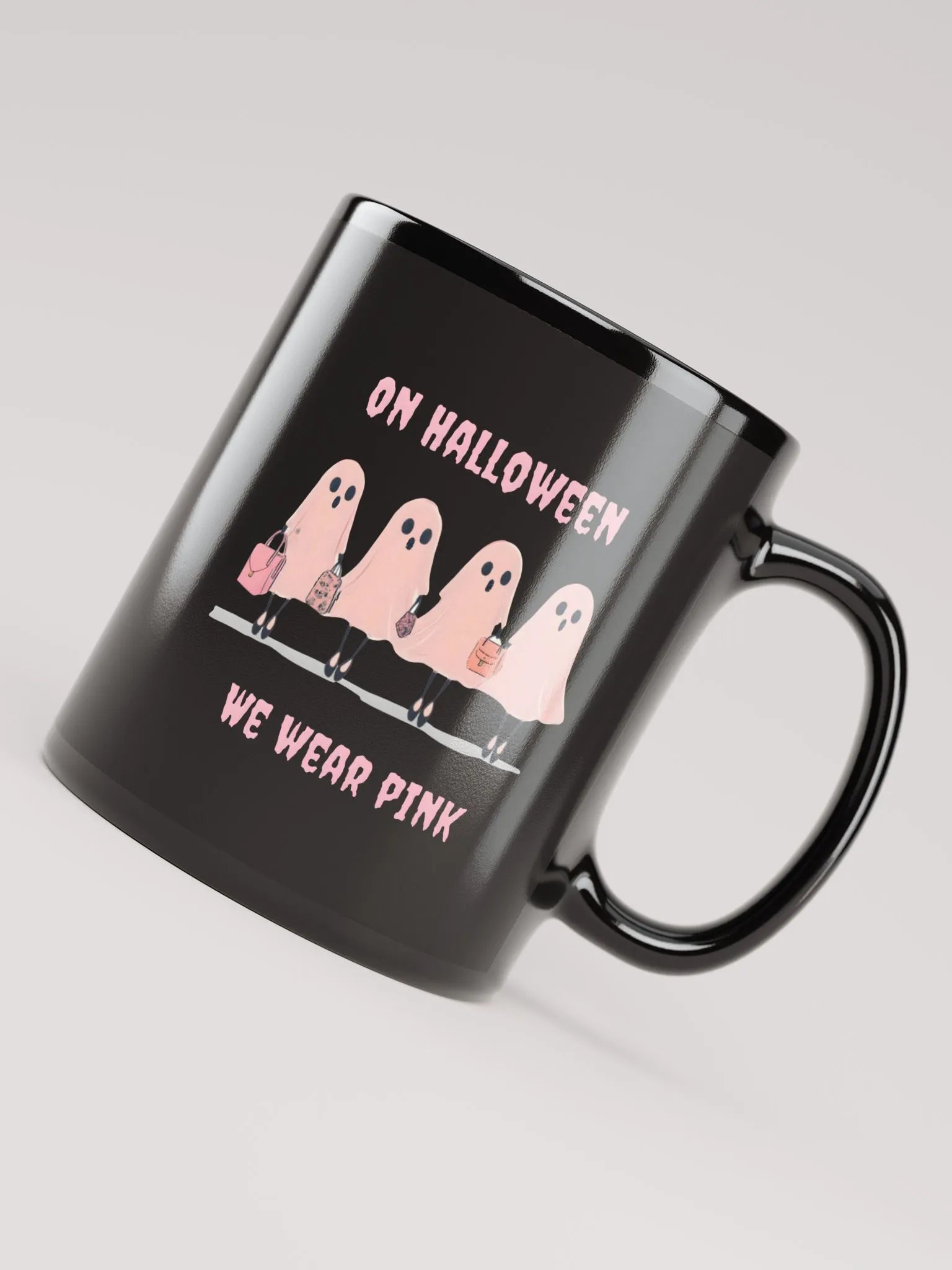 On Halloween We wear Pink Black Mug product image (4)