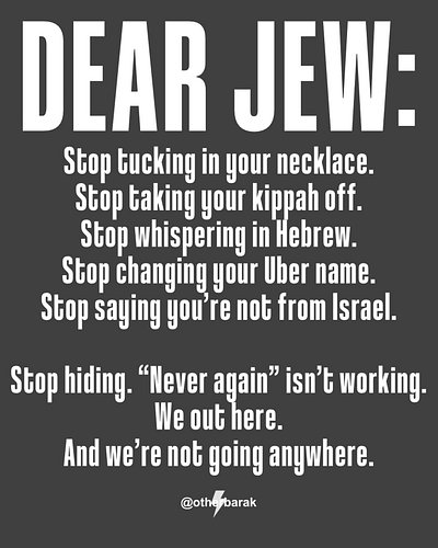Dear Jew: we out here. Share this for the next one who needs to hear this now💚⚡️