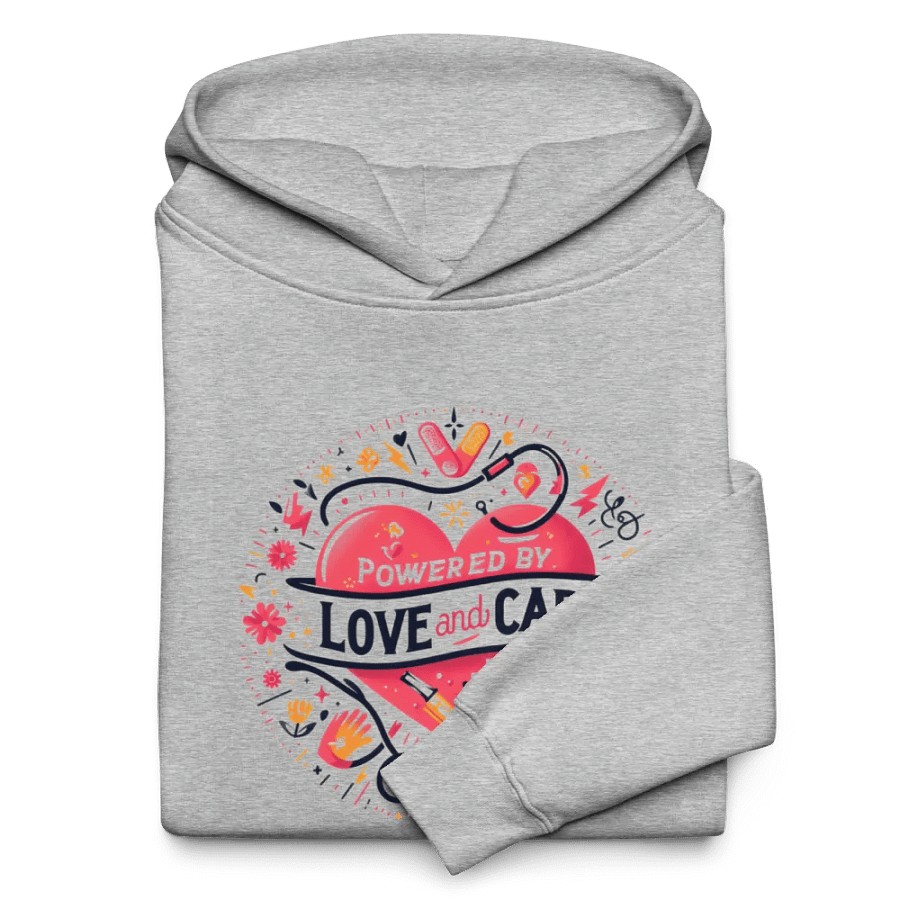 love and care heart shape design hoodie product image (30)