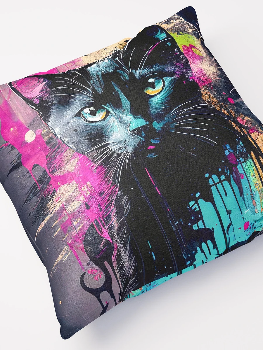 Graffiti Inspired Black Cat Throw PIllow product image (5)