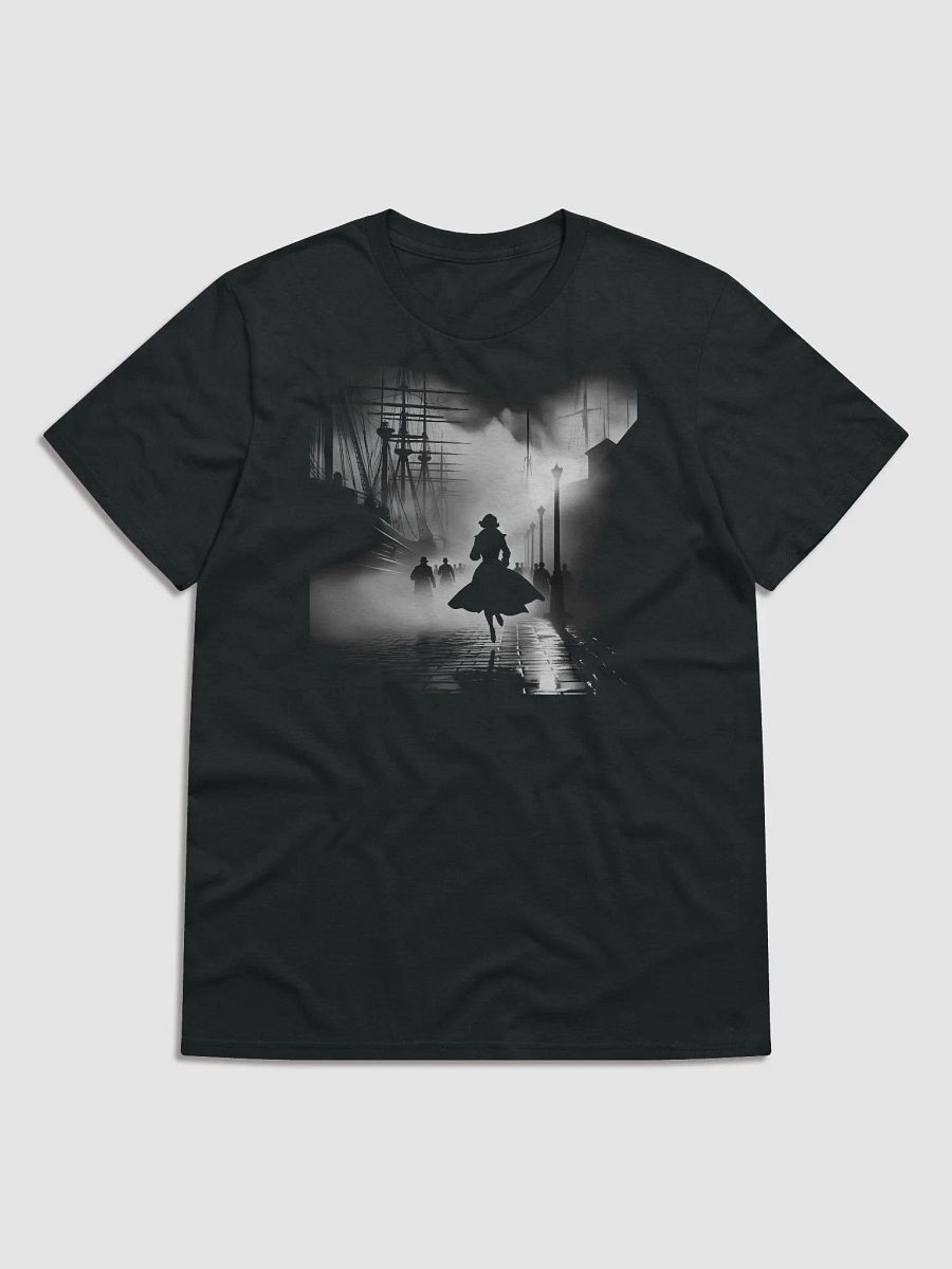 Noir Escape on the Misty Docks (Front Print Womens Tee) product image (1)
