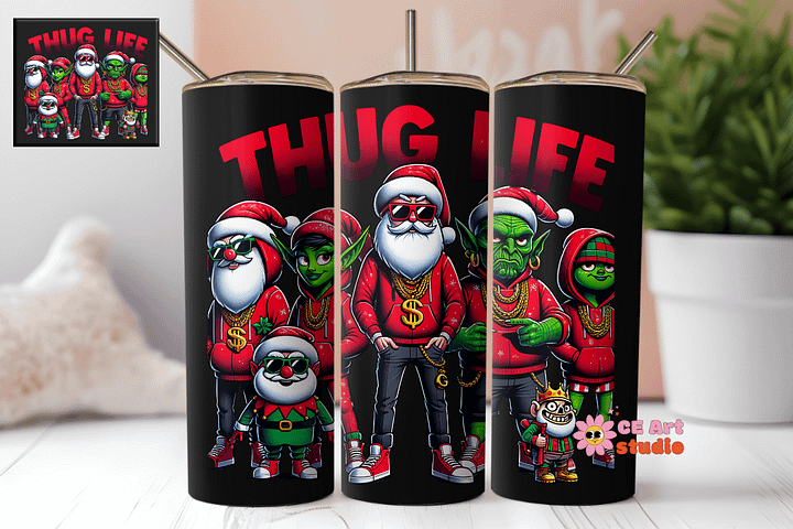 Thug Life Movies Characters Tumbler Wrap PNG product image (1)