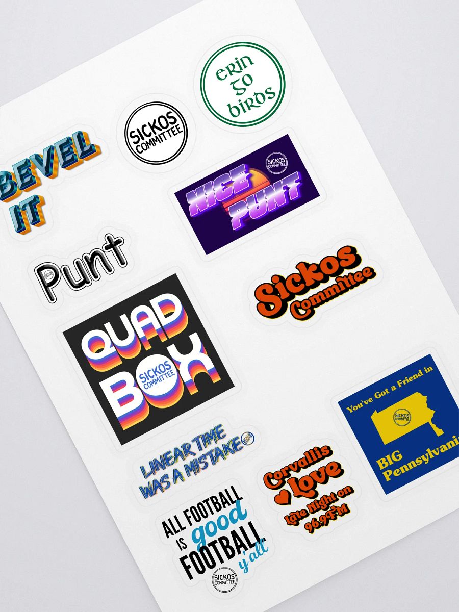 Sickos Committee Sticker Sheet (11 Stickers) product image (1)