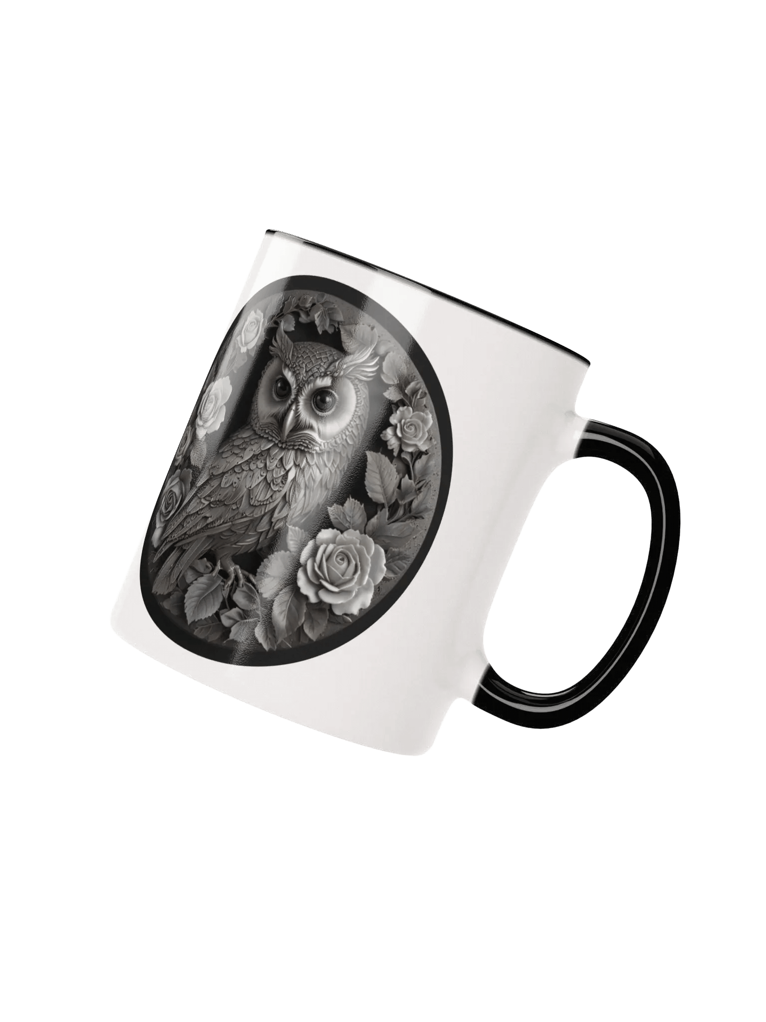 Sculptural Owl and Roses Ceramic Mug product image (5)