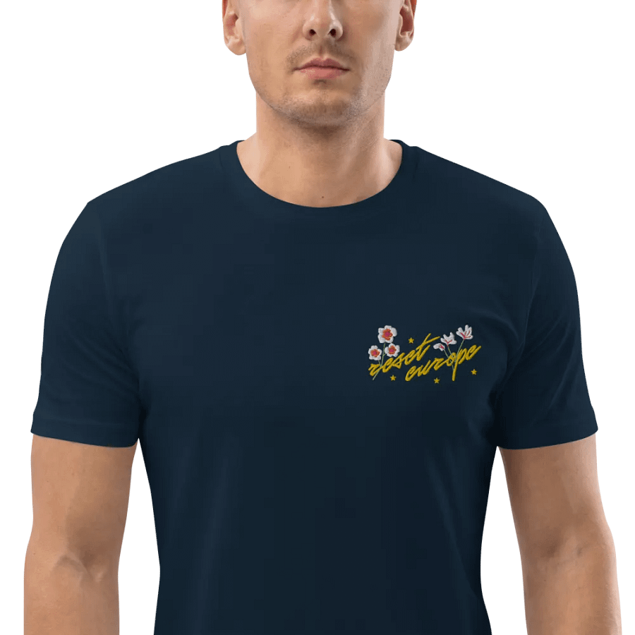 reset europe w/ flowers embroidered t-shirt - 100% organic cotton product image (7)