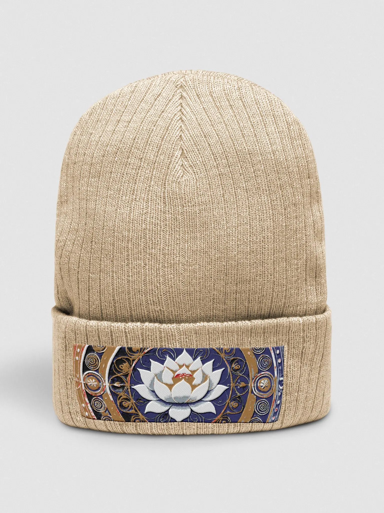 Lotus Mandala Ribbed Beanie product image (6)