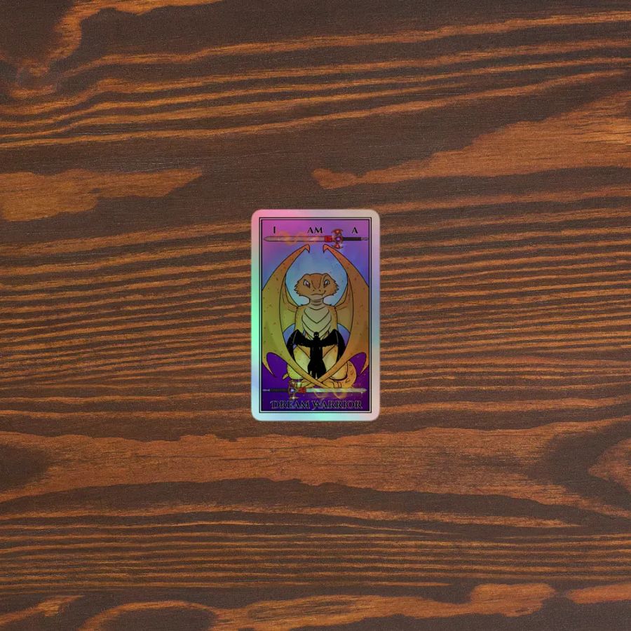 Day of the Dragon Tarot Card Holographic Sticker product image (5)