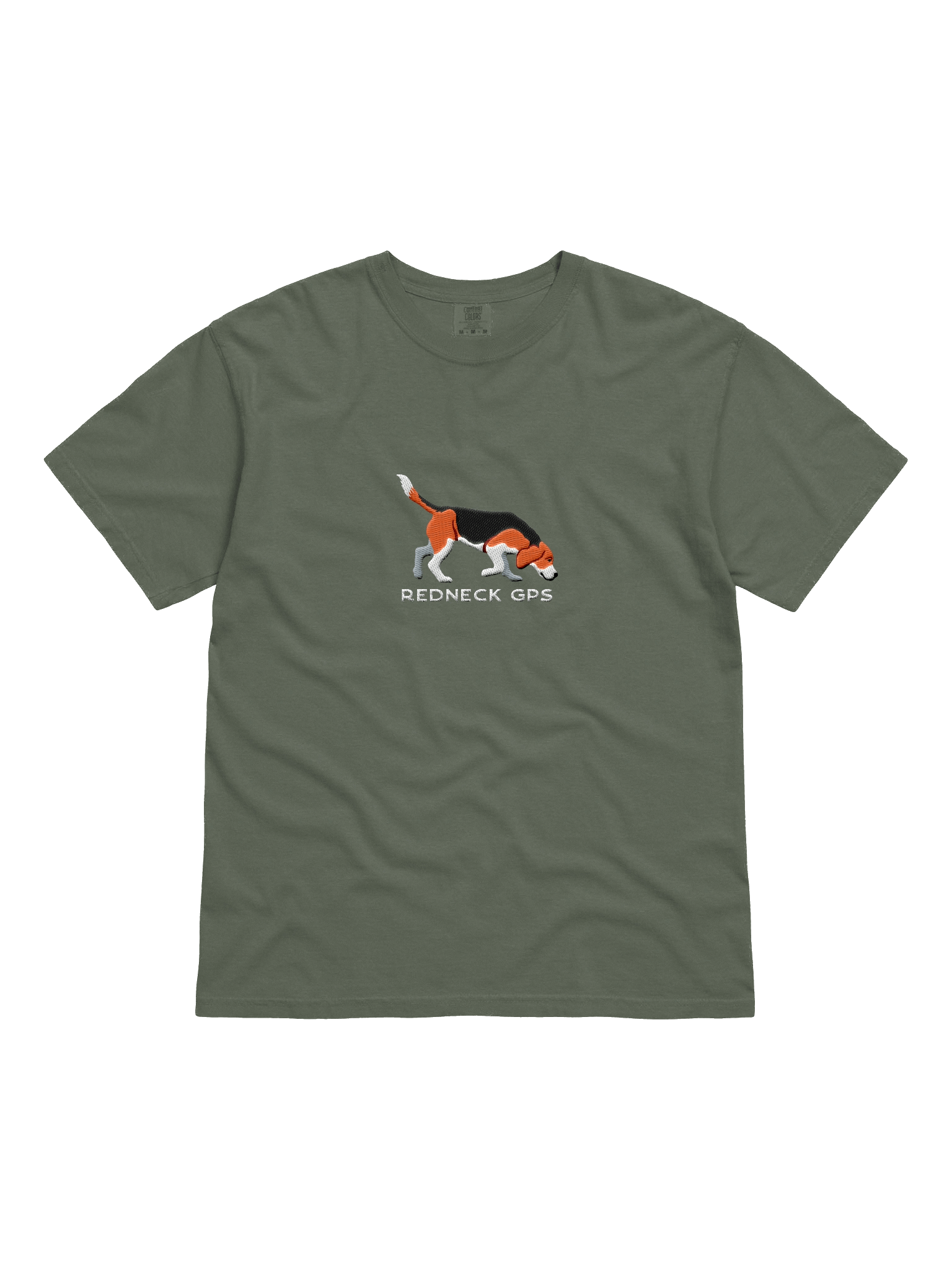Redneck GPS T-Shirt(Embroidered) of a Beagle(Tricolor) product image (41)