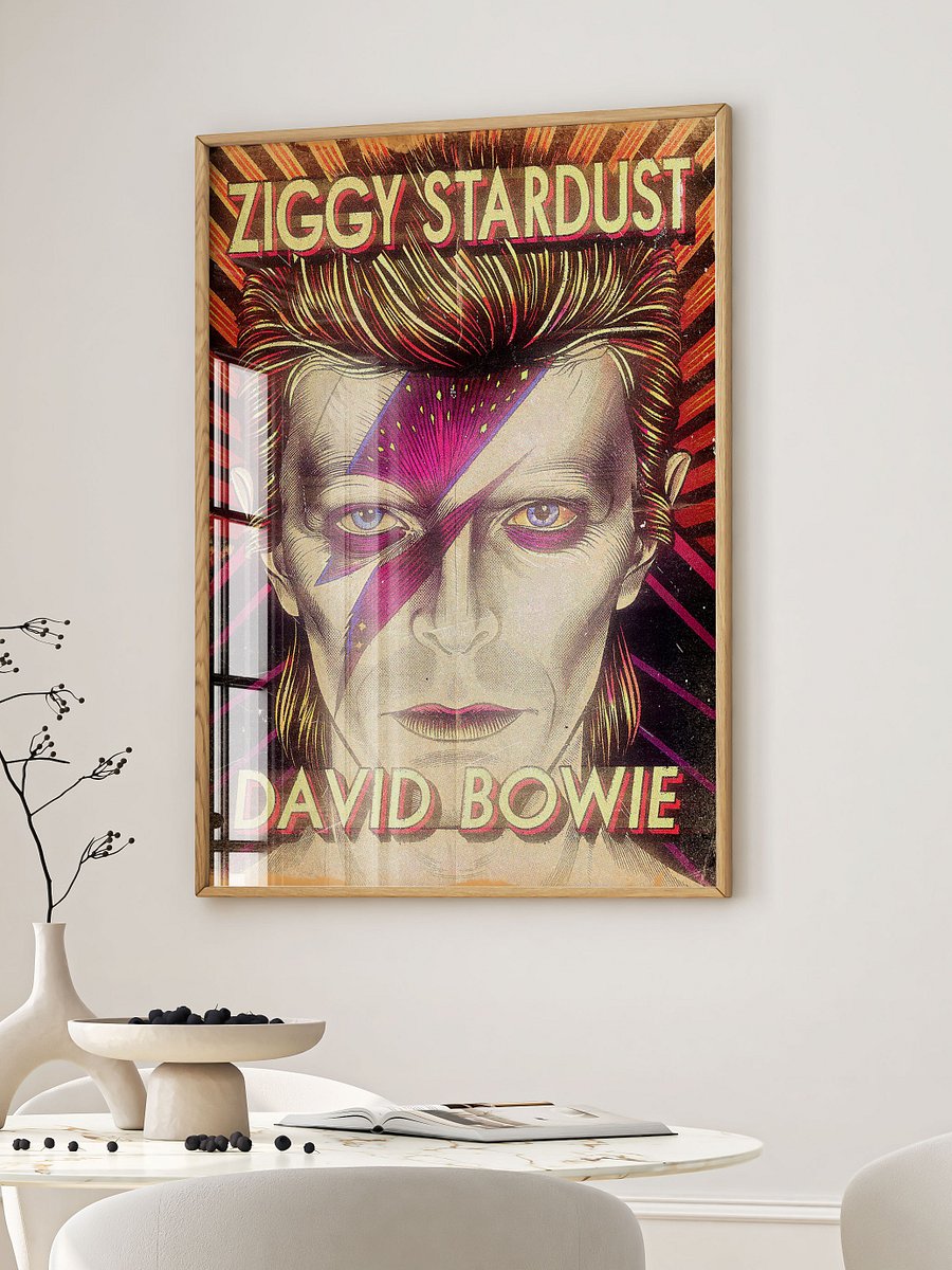 David Bowie Ziggy Stardust Poster – 70s Glam Rock Wall Art – Vintage Music Print for Retro Home Decor product image (2)