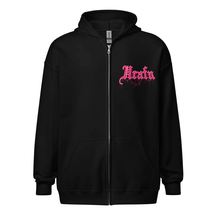 Hrafn Gothic Logo (Hot Pink) Zip Hoodie product image (1)