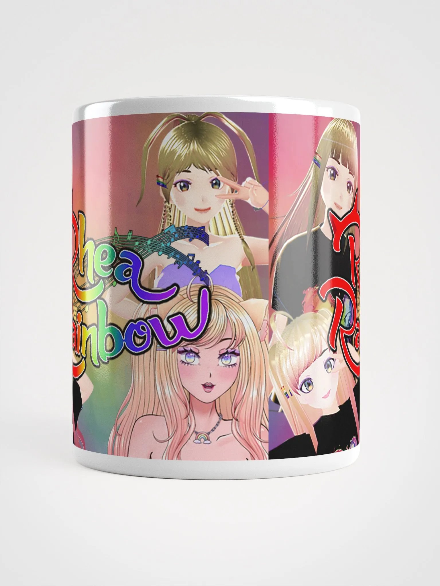 🌈Rhea Rainbow White "POGgression" Glossy Mug! ☕ product image (14)