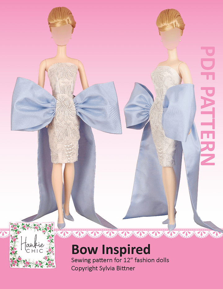 Bow Inspired sewing pattern for 12" fashion dolls product image (1)