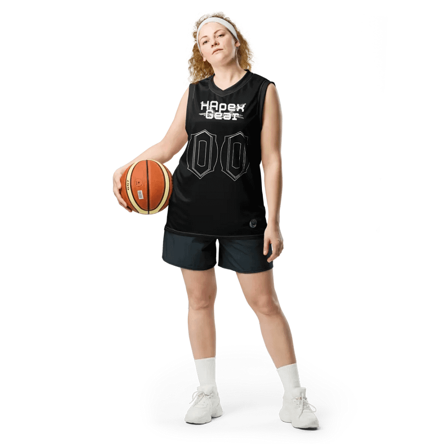 Capital THEE DARE DIETER - Black - Recycled Unisex Basketball Jersey - White HApex Gear Black Logo product image (4)