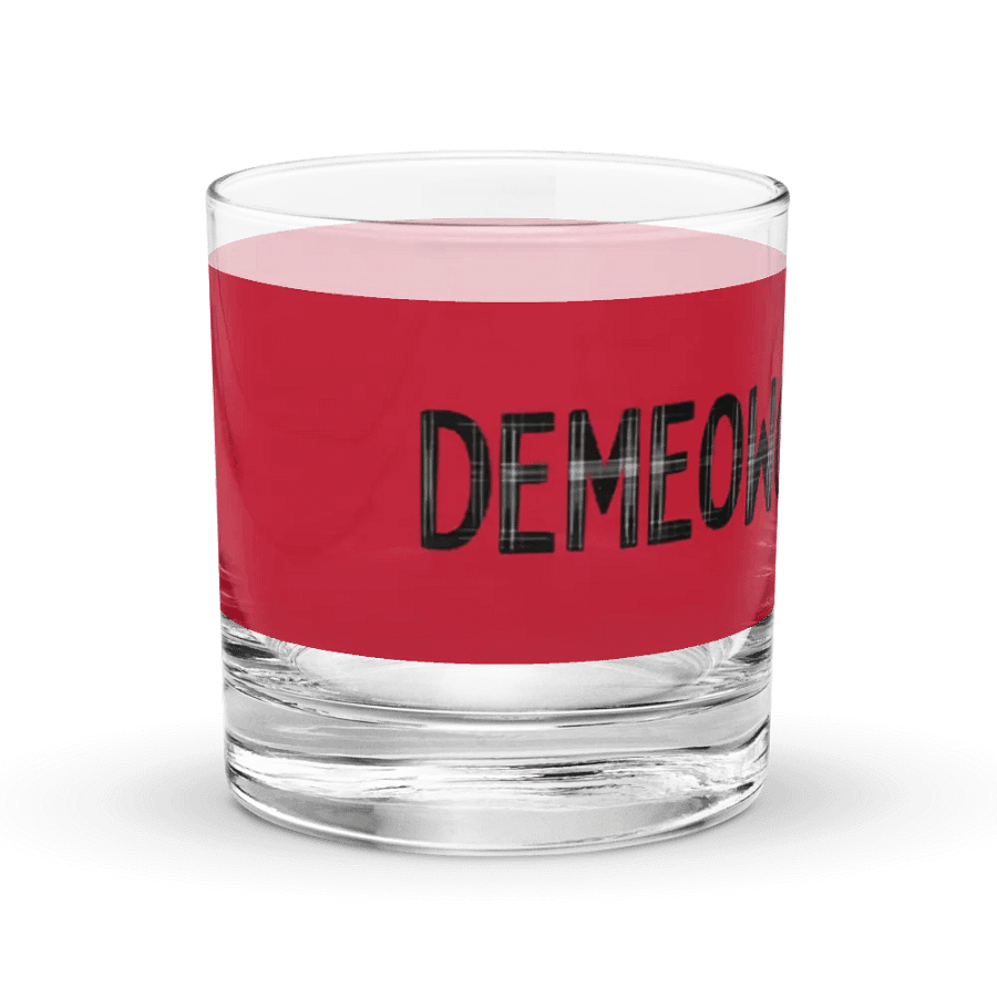 Demeowcracy Plaid Letters Red Chromatic Rocks Glass product image (3)