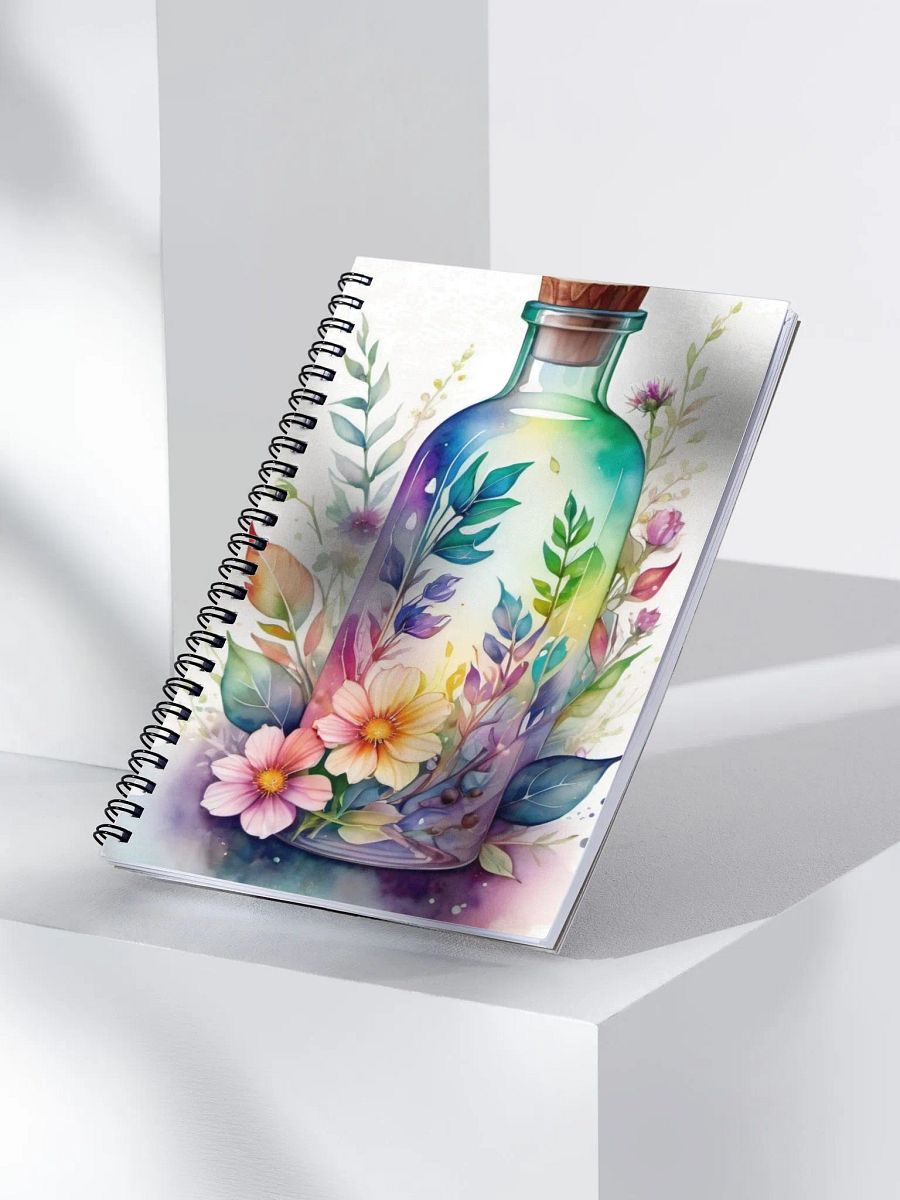 Whimsical Botanical Bottle Spiral Notebook product image (3)